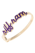 TCU Horned Frogs Cursive Enamel Hinge Bangle