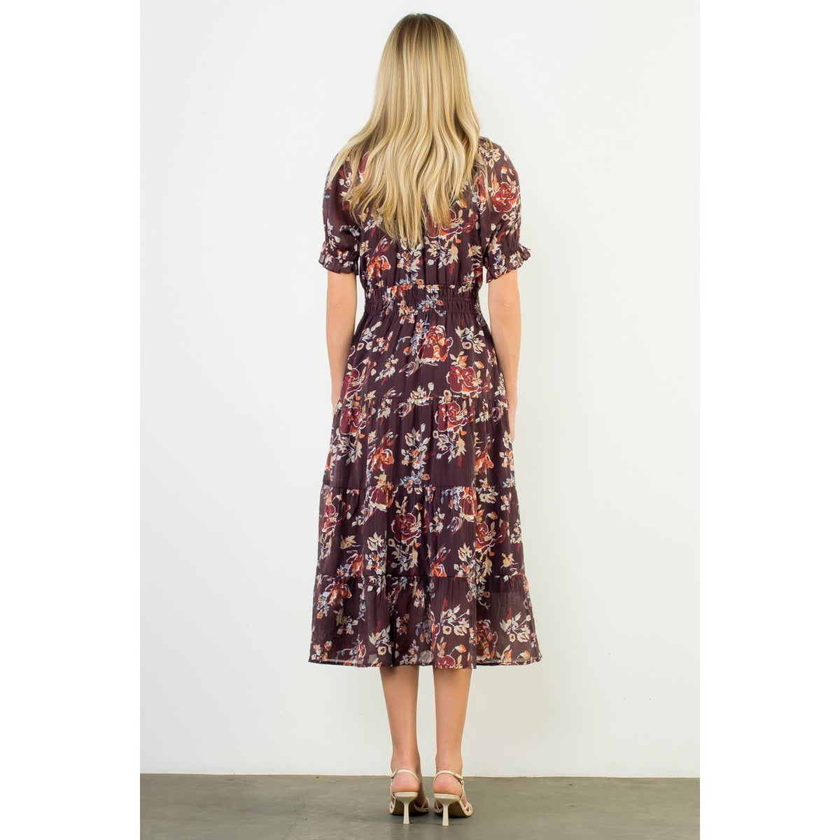 Short Sleeve Floral Maxi Dress