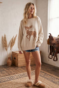 Fawn Graphic Oversized Sweater