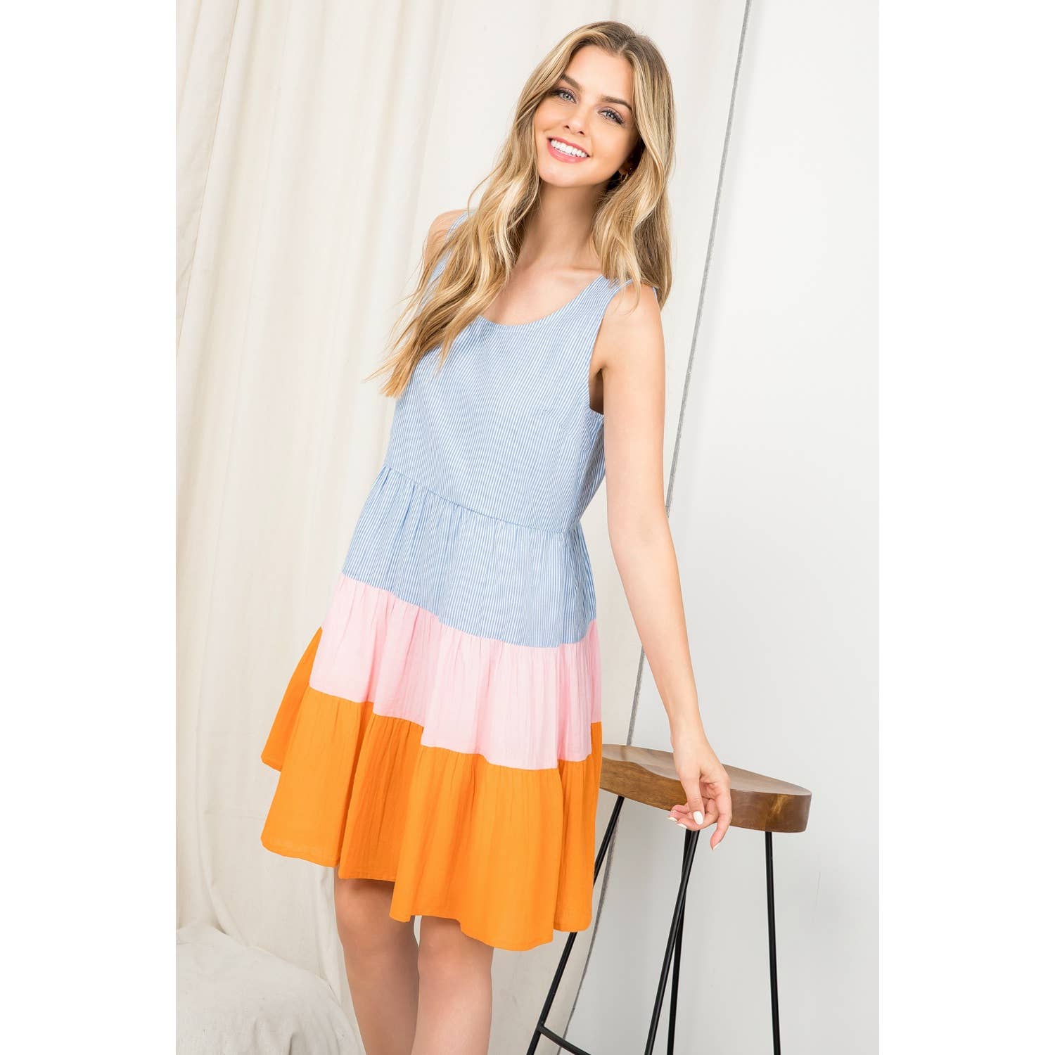 Stripe Tiered Tank Dress