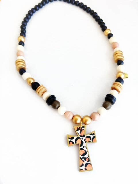 Long Beaded Cross Necklaces