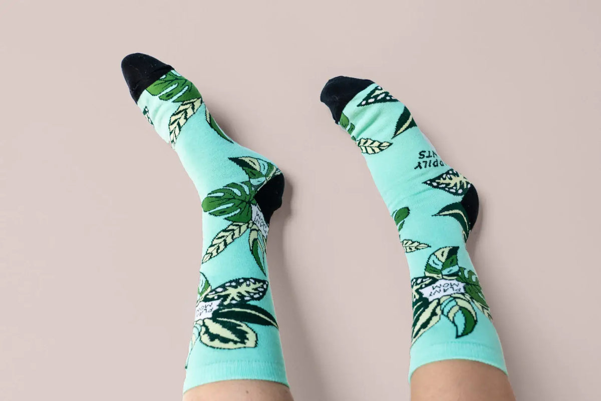 Plant Lover Cotton Crew Socks, Plant Gifts
