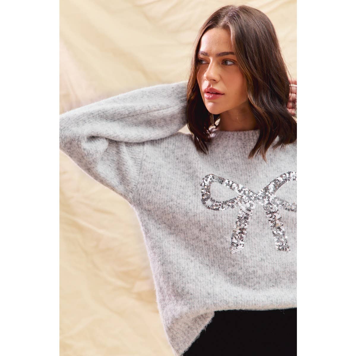 Ribbon Sequins Sweater