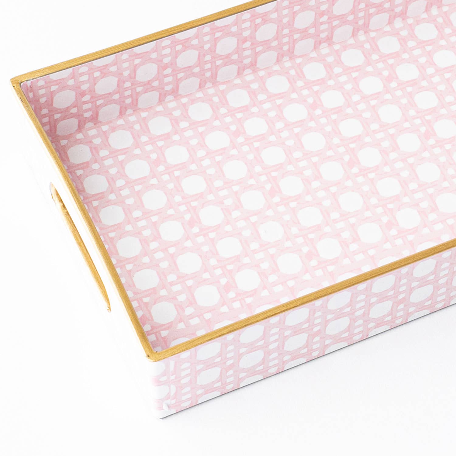 Vanity Tray, Pink Cane Print Decorative Resin