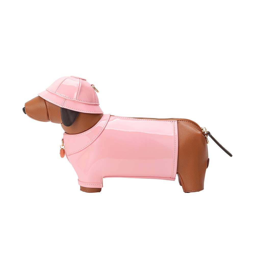 Rain Dog Pink Vegan Leather Crossbody Bag