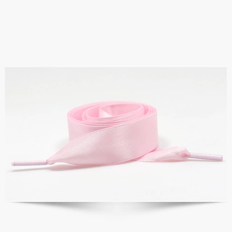 Silk Satin Ribbon Bow Shoe Laces - Pink, Gold, or White