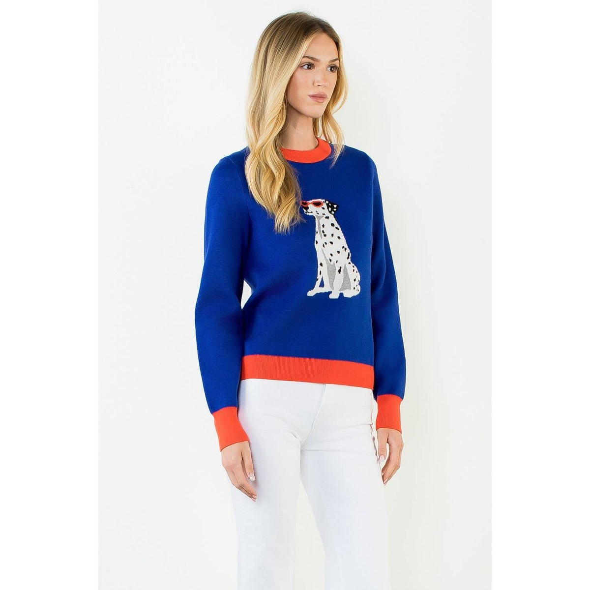 Long Sleeve Dog Print Sweater