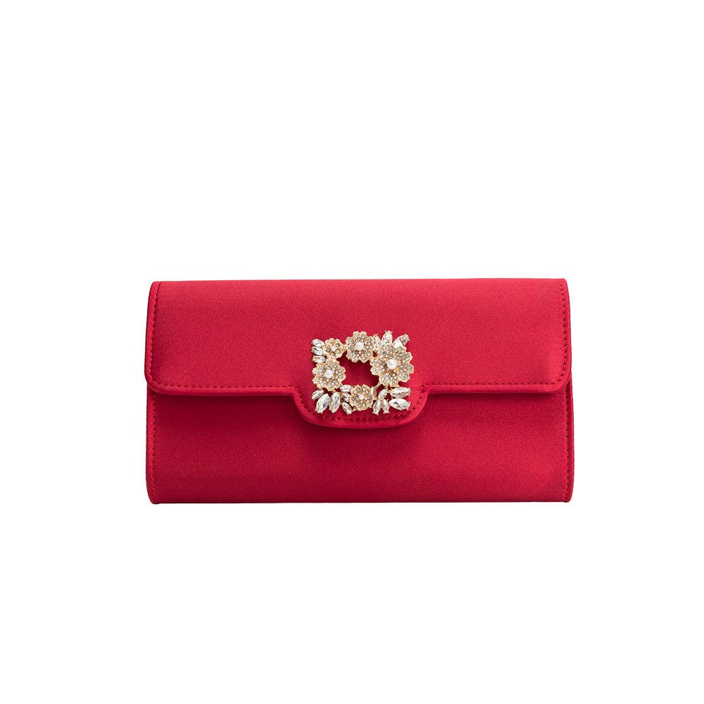 Elodie Red Satin Crossbody Bag