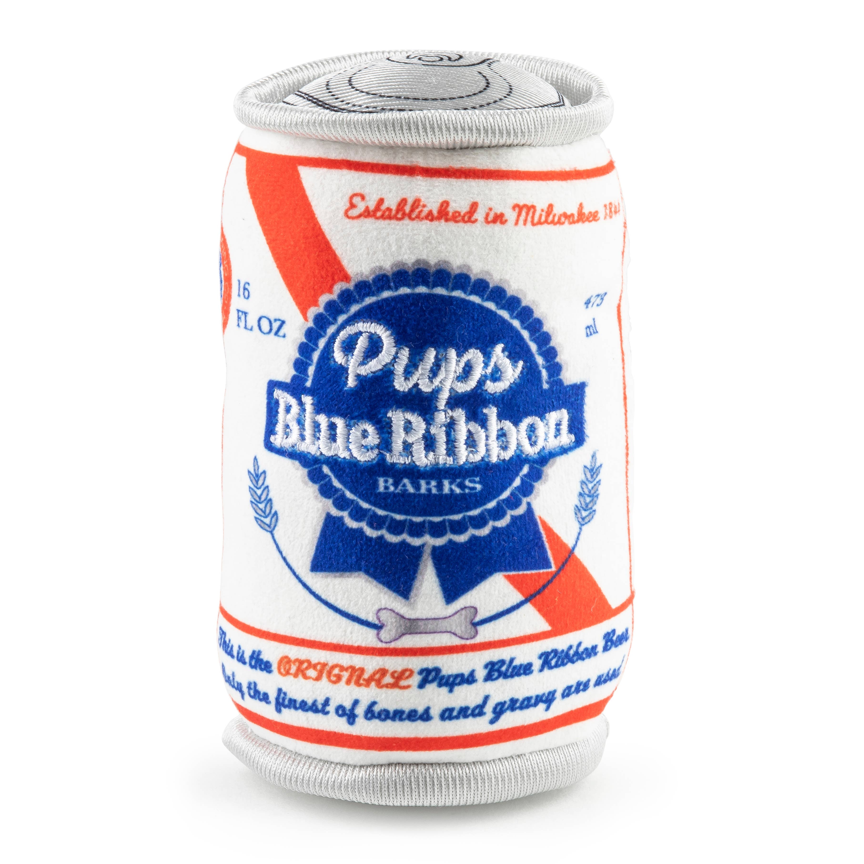 Pups Blue Ribbon Can  | Squeaker Dog Toy
