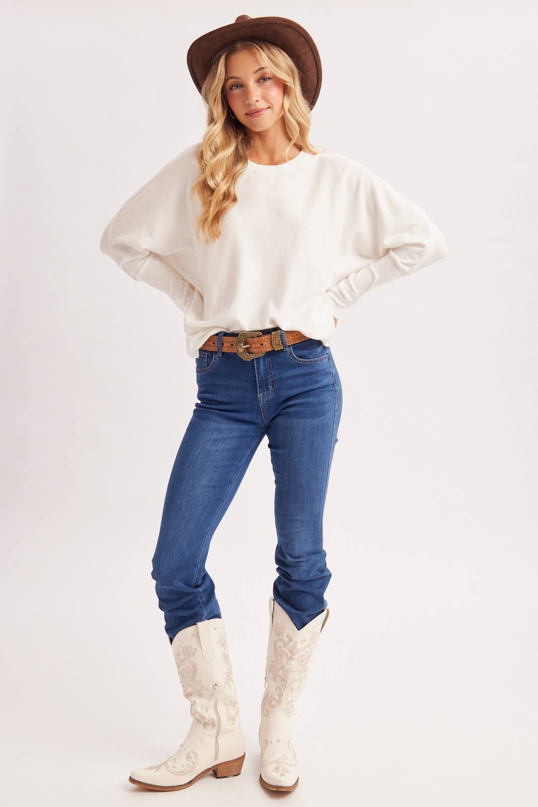 Oversized Boxy Dolman Sleeve Sweater Knit Pullover