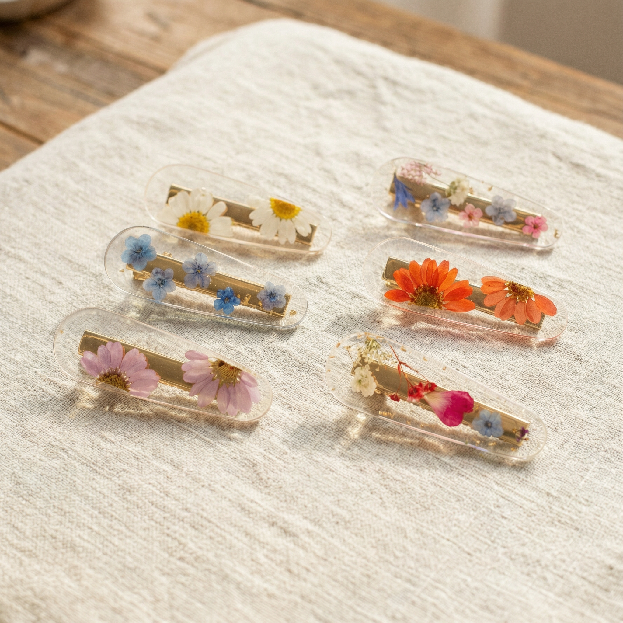 Flower Hair Clip - Real Pressed Flowers