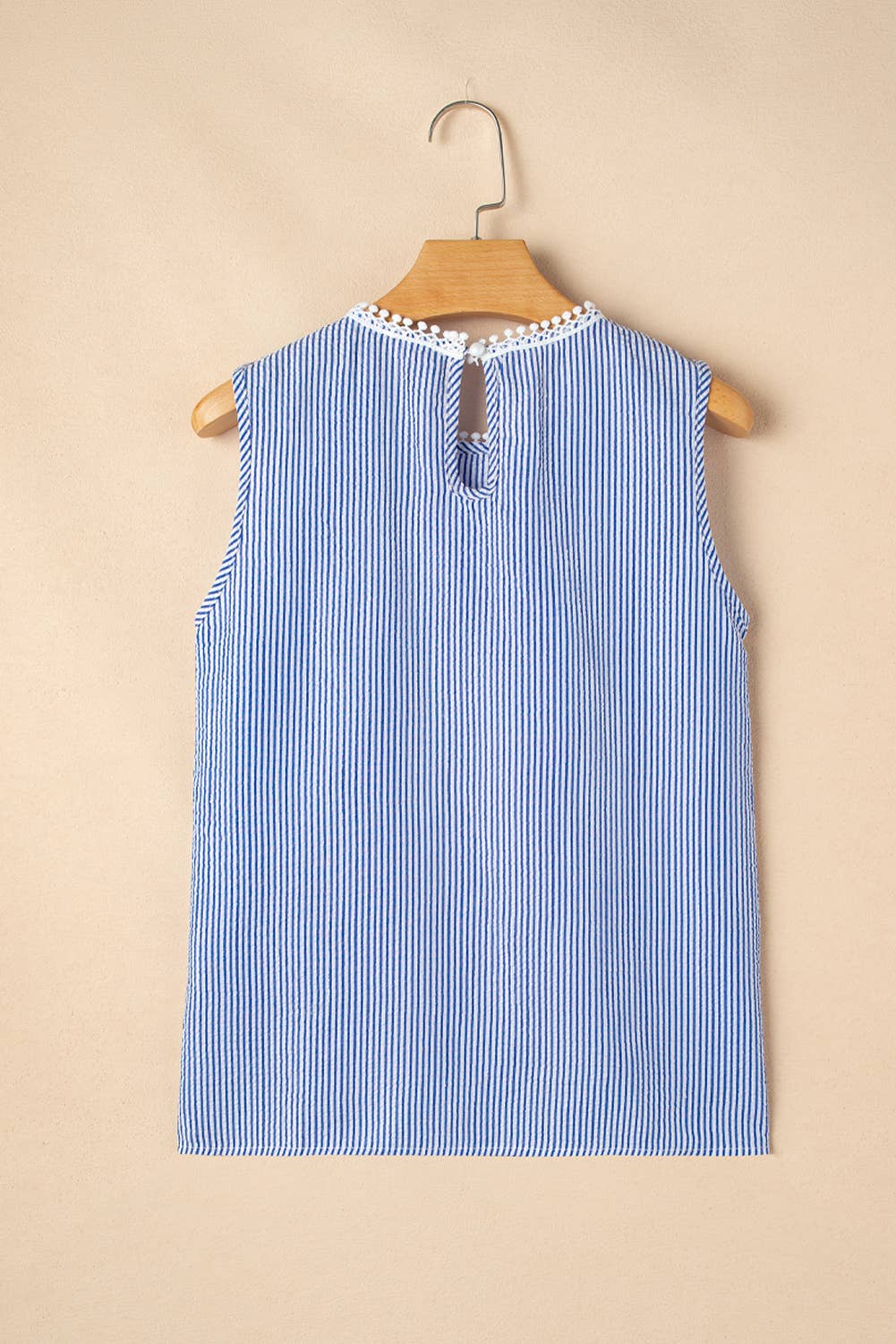 Gemma | Stripe Lace Patchwork Crew Neck Top