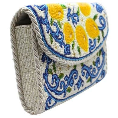 Lemon Double Sided Beaded Clutch