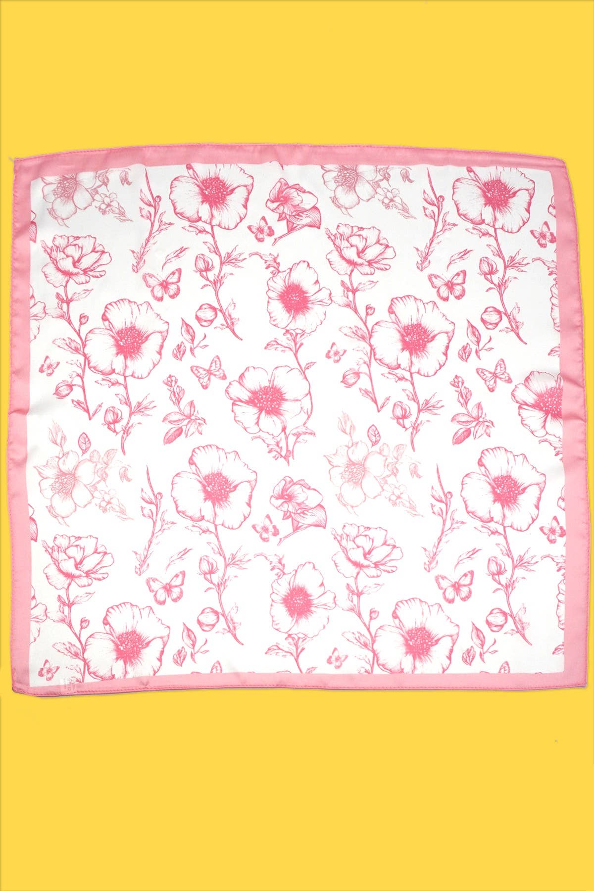 Petite Flower Print Silky Feeling Bandana Scarf