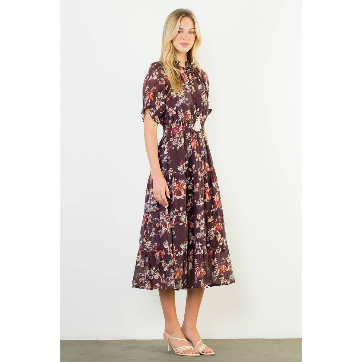 Short Sleeve Floral Maxi Dress