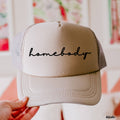Homebody Cursive Trucker Hat -Hot Pink or Khaki