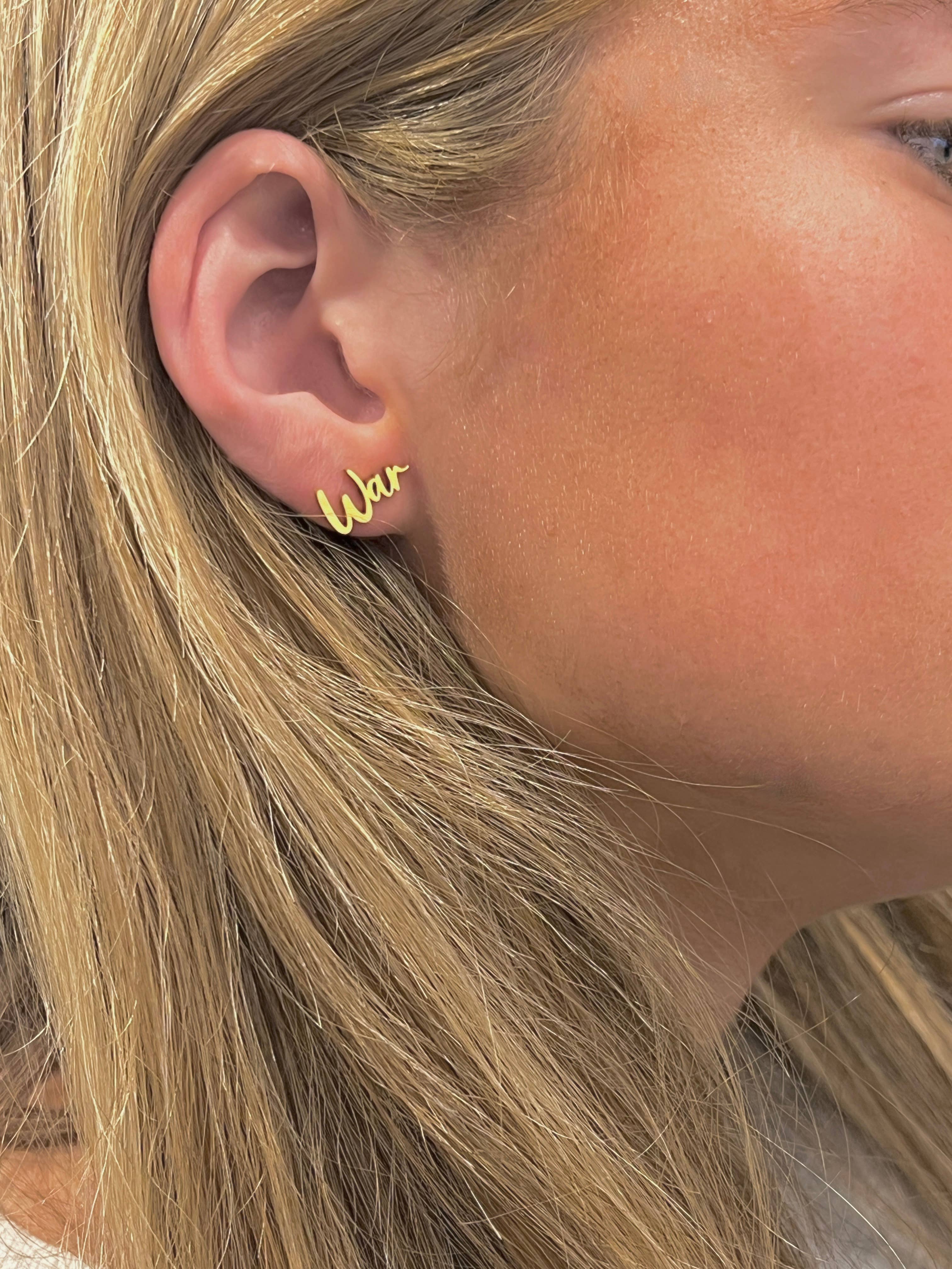 War Eagle Gold Stud Earrings - Perfect Auburn Gift!