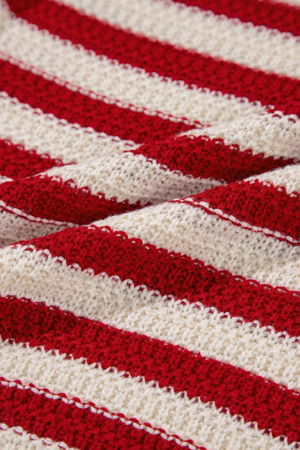 Hattie | Stripe Textured Knit Ribbed Hem Sweater Tank Top