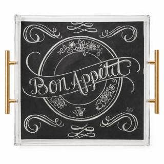 French Bistro Style Acrylic Tray Bon Appétit Deco 9x9 in