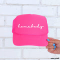 Homebody Cursive Trucker Hat -Hot Pink or Khaki