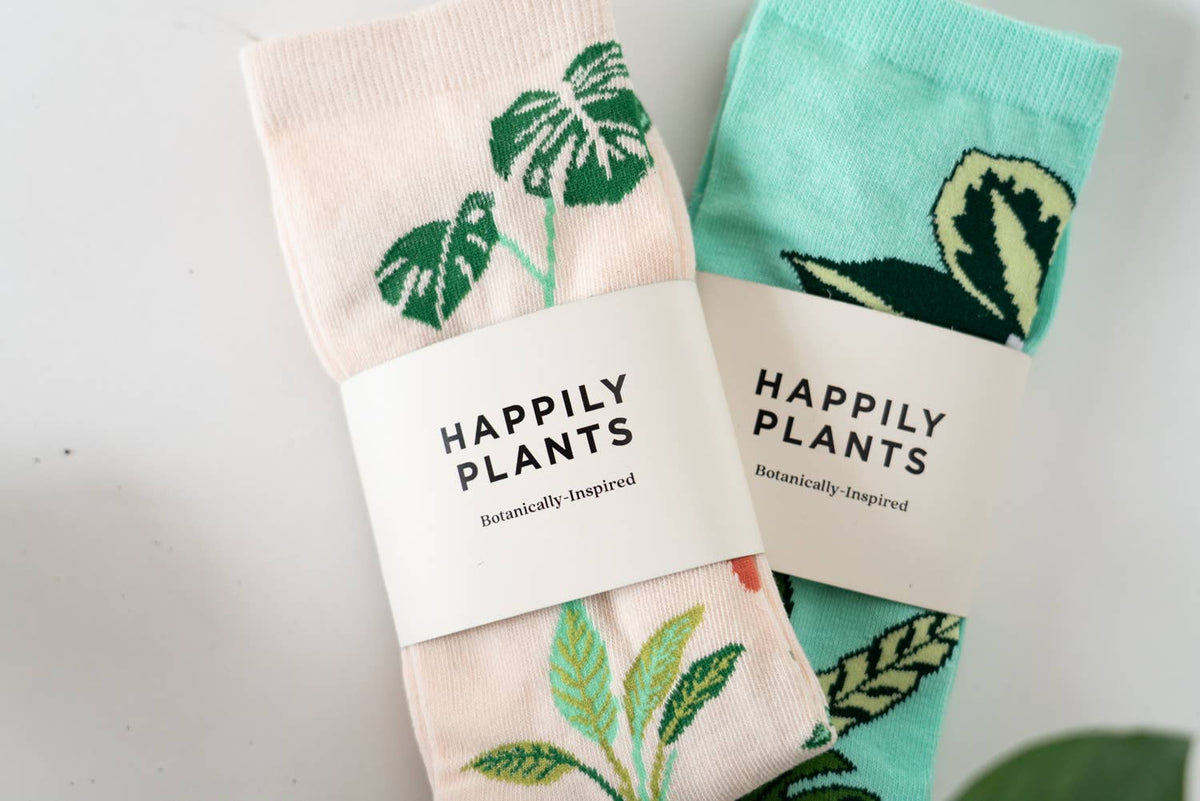 Plant Lover Cotton Crew Socks, Plant Gifts