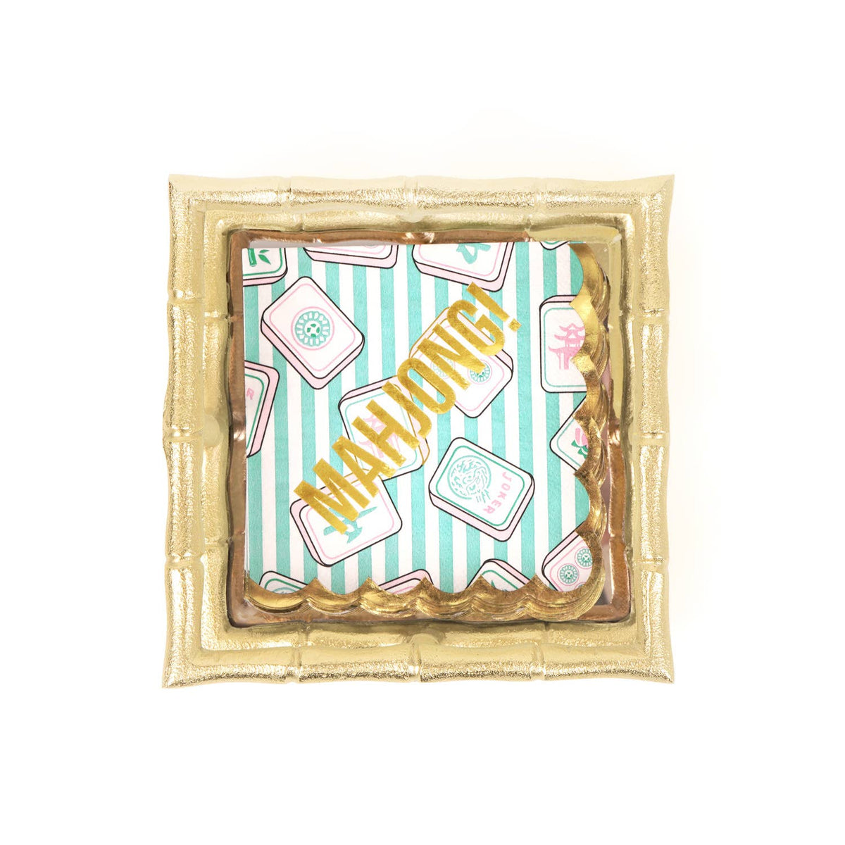 Mahjong Stripe Disposable Beverage Napkins, 16ct