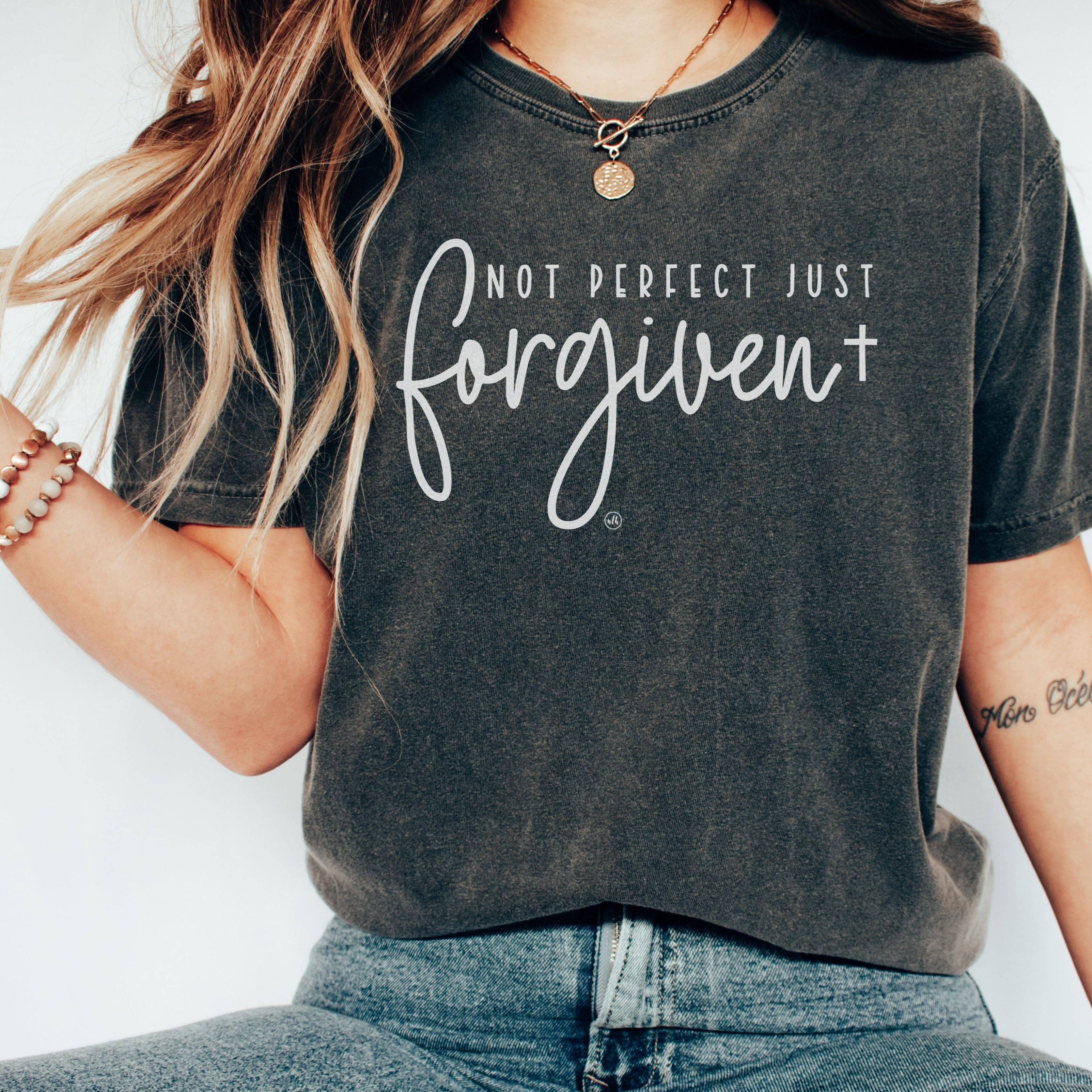 Not Perfect Just Forgiven Christian T-Shirt