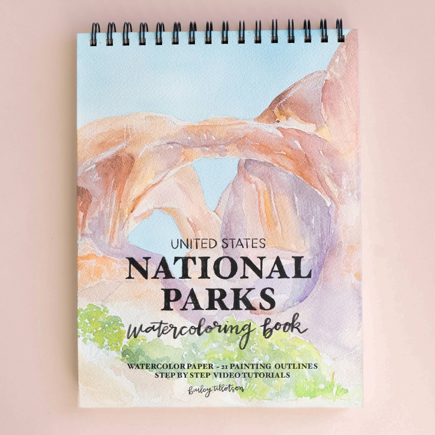 National Parks Watercoloring Book-Outlines w/Video Tutorials