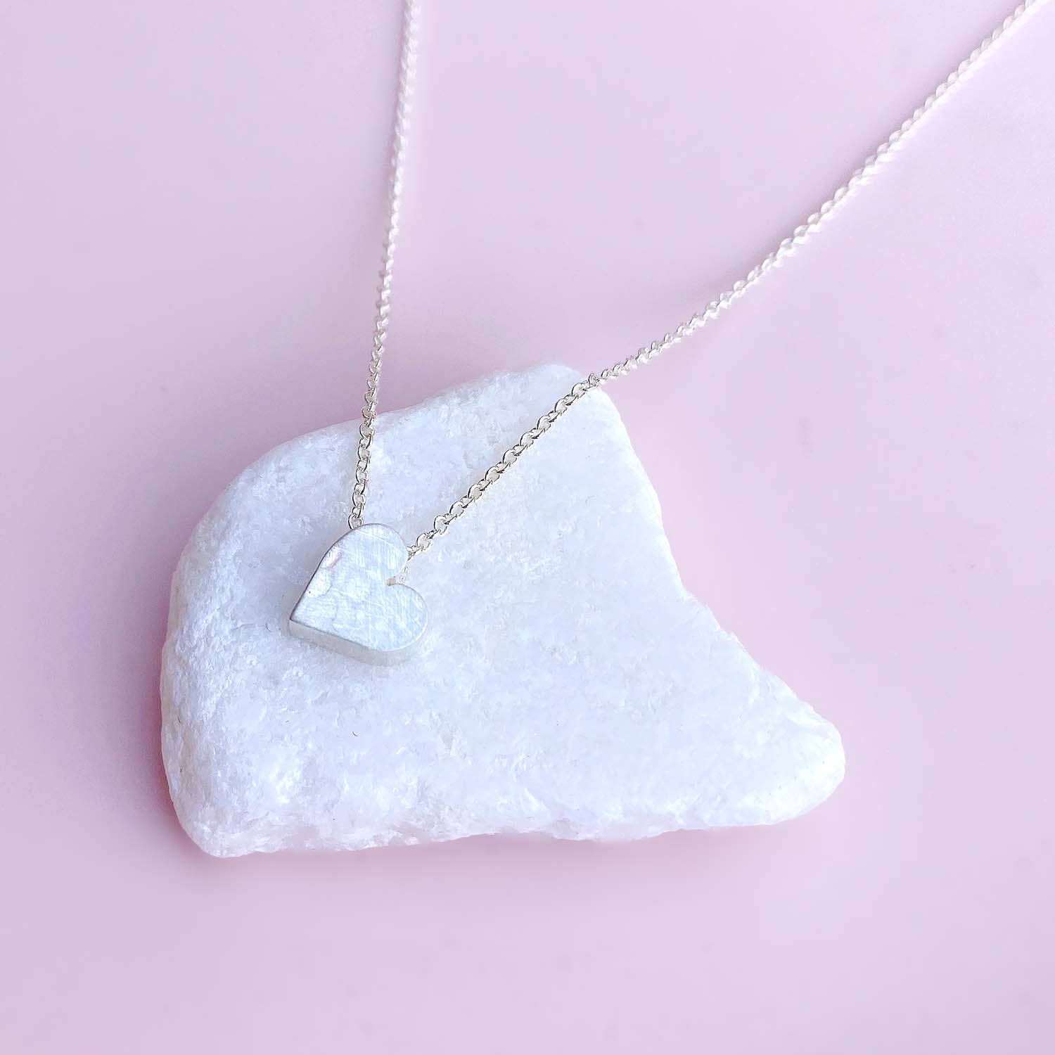 Tiny Mighty Silver Heart Necklace - all sterling silver