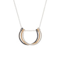 Mixed Metal Small Honey Petals Necklace Layered Circles