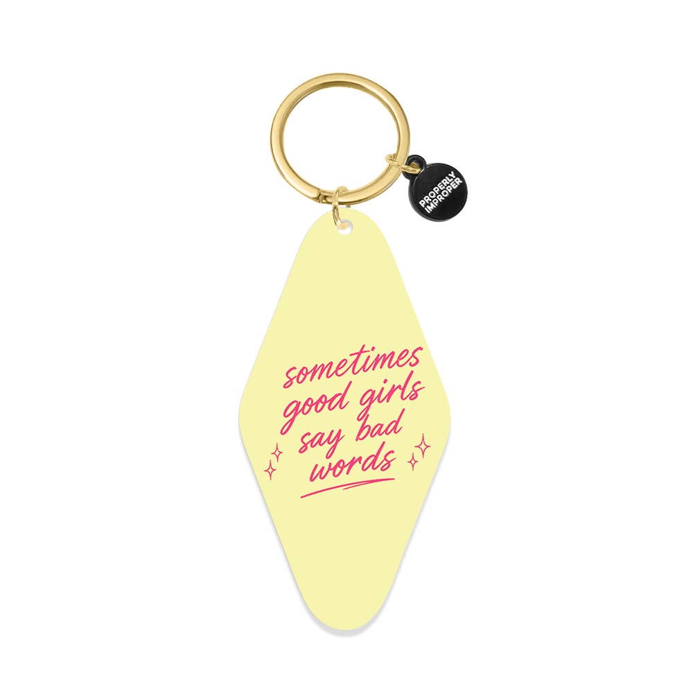 Good Girls Say Bad Words Yellow Printed Keychain