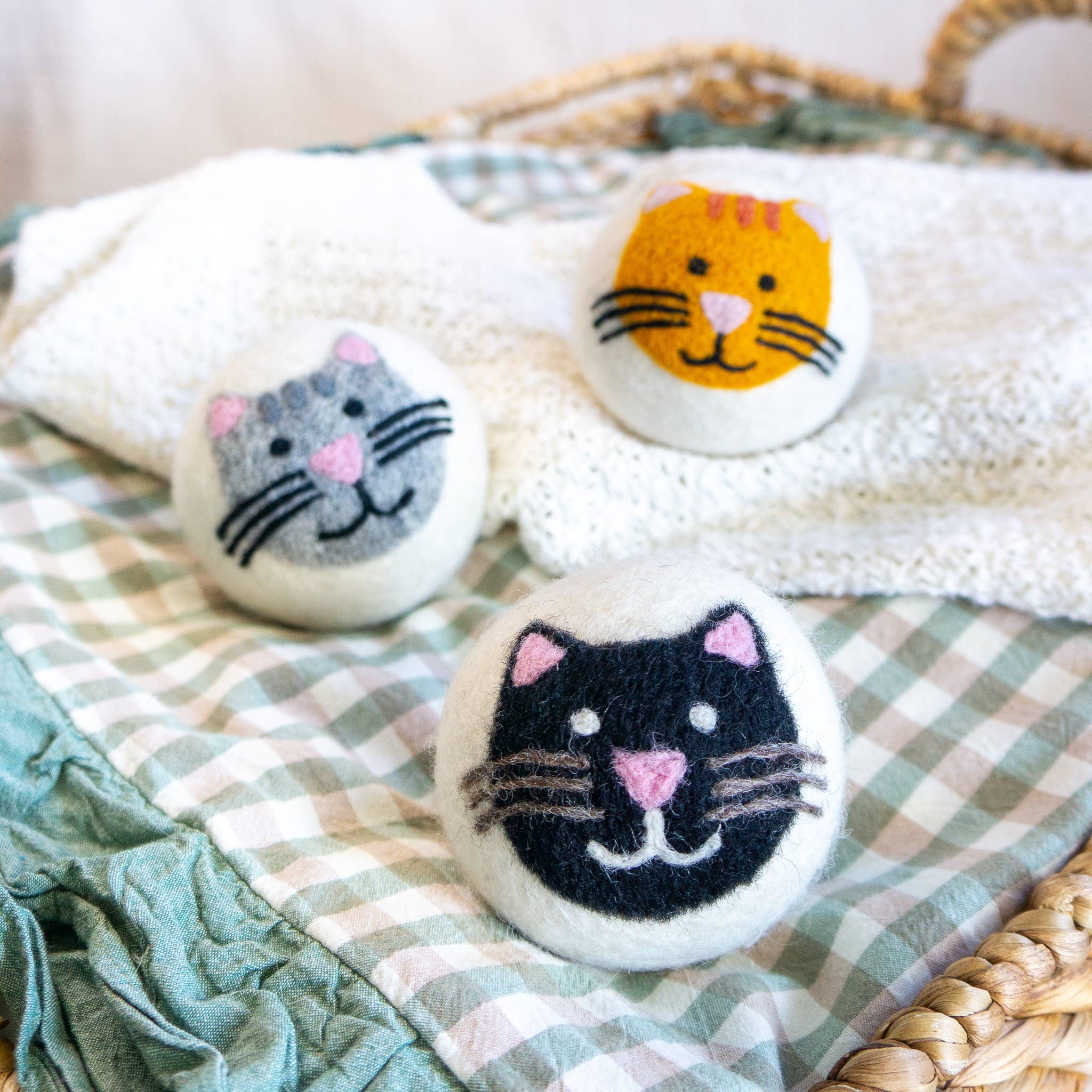 Wool Dryer Ball Cat Mix (Orange, Grey, Black) - House Cats