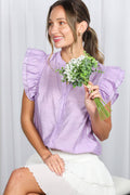 Double Flutter Sleeve Blouse