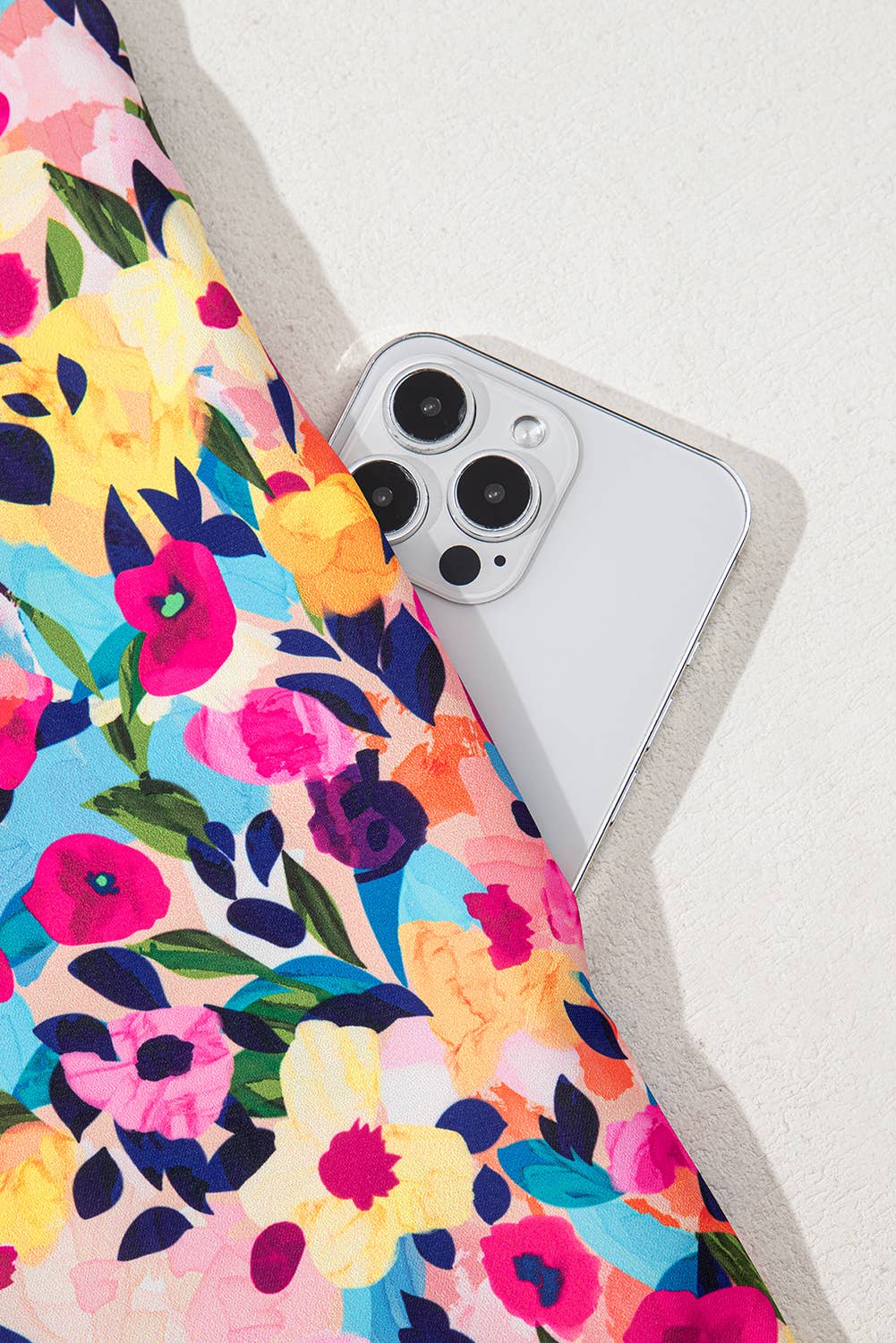 Meadow | Floral Puff Short Sleeve V Neck Mini Dress