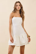 Strapless Ruffle Tiered Flattering Fit Mini Dress