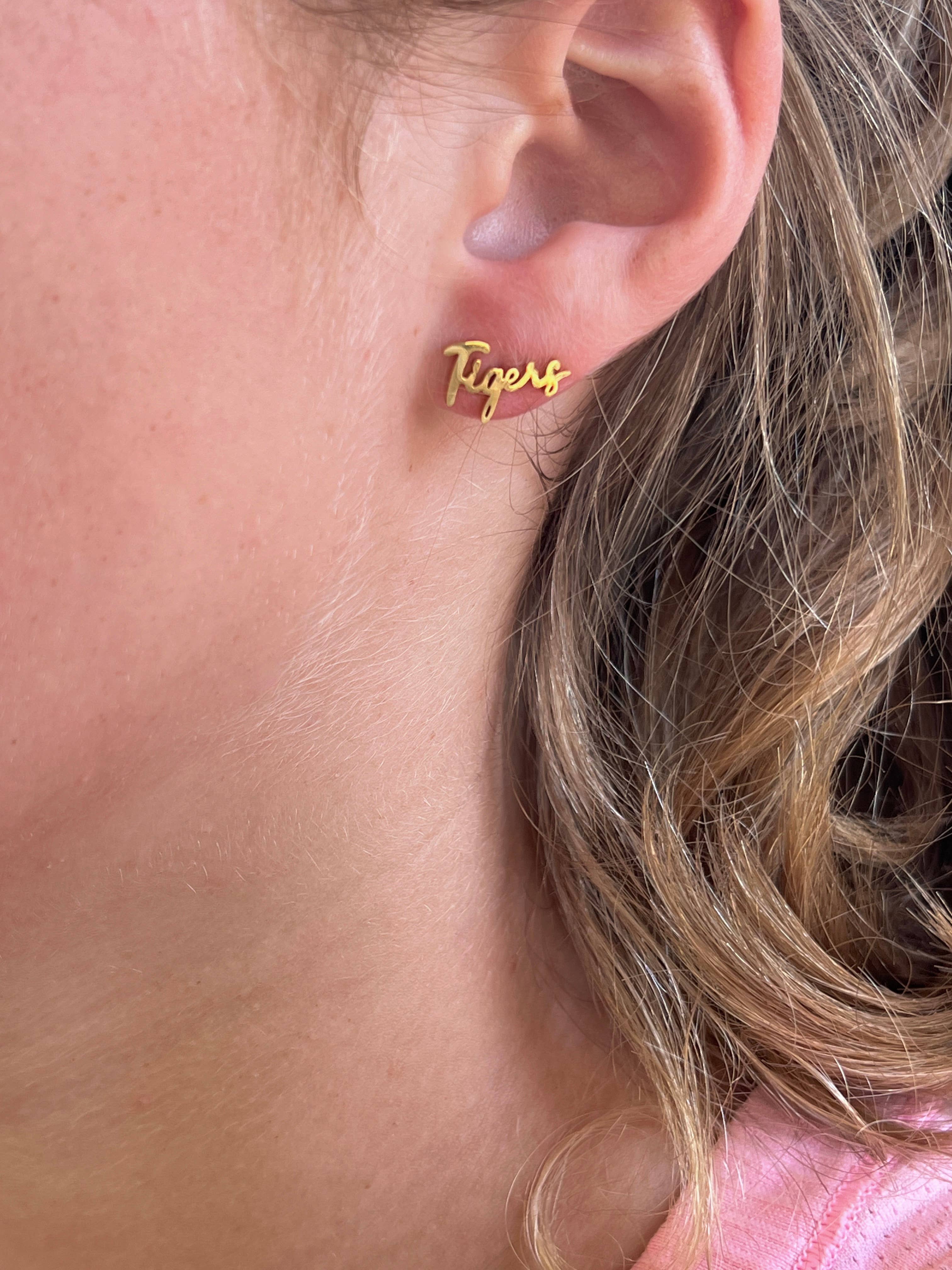 Go Tigers Cute Game Day Stud Earrings