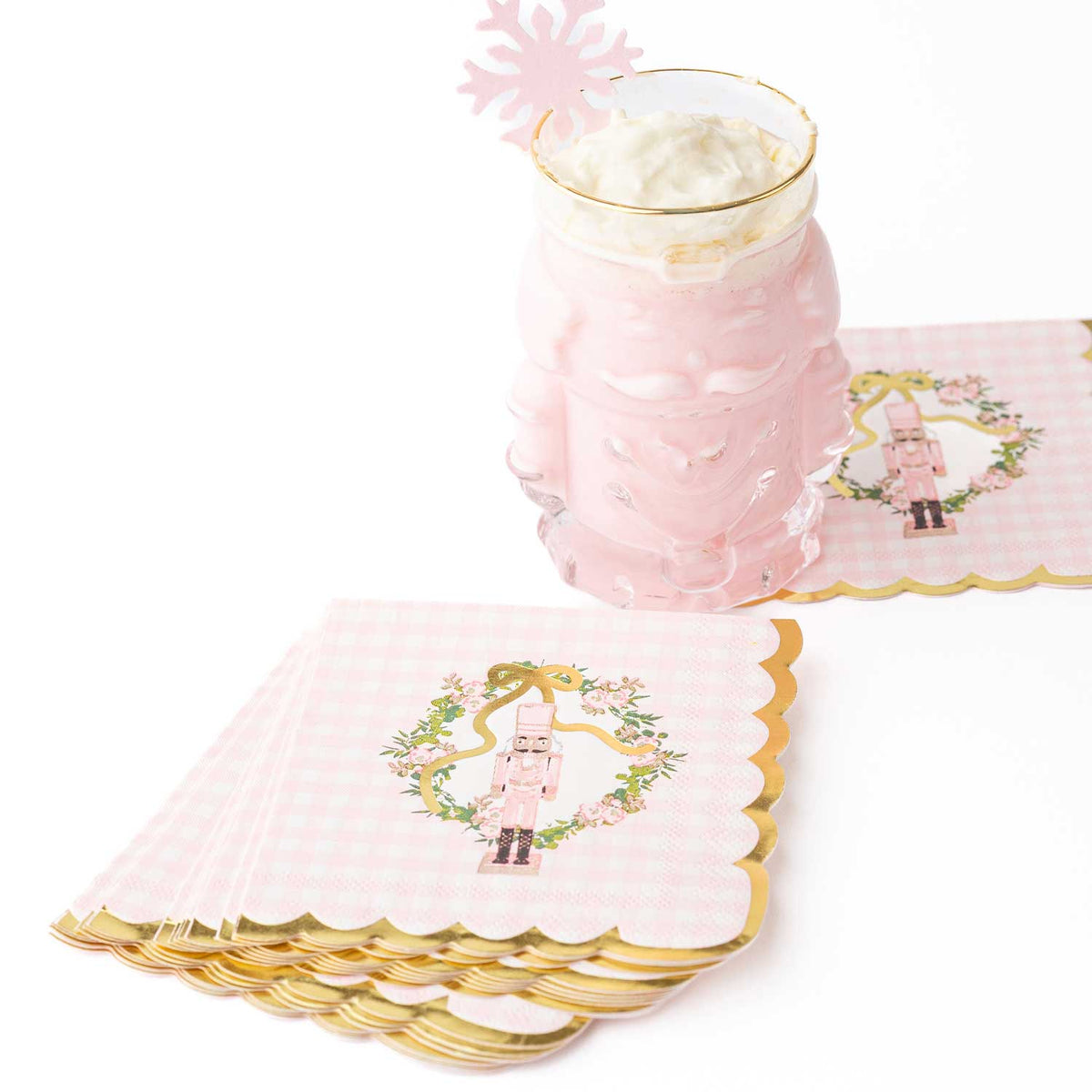Sugarplum Gingham Paper Beverage Napkins, 16pk