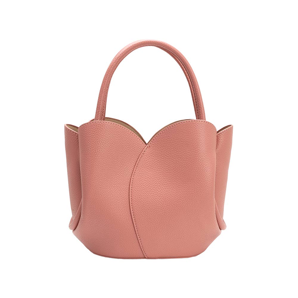 Tulip Rose Recycled Vegan Leather Top Handle Bag