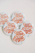 Auburn Striped "War Eagle" Game Day Button
