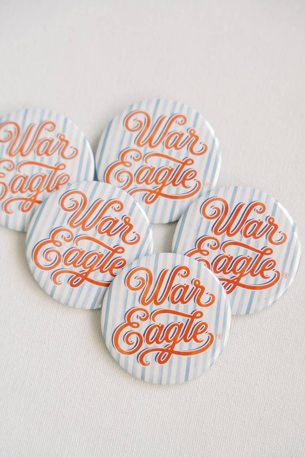 Auburn Striped "War Eagle" Game Day Button