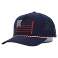 American Flag Rope Flat Bill Hat (Navy)