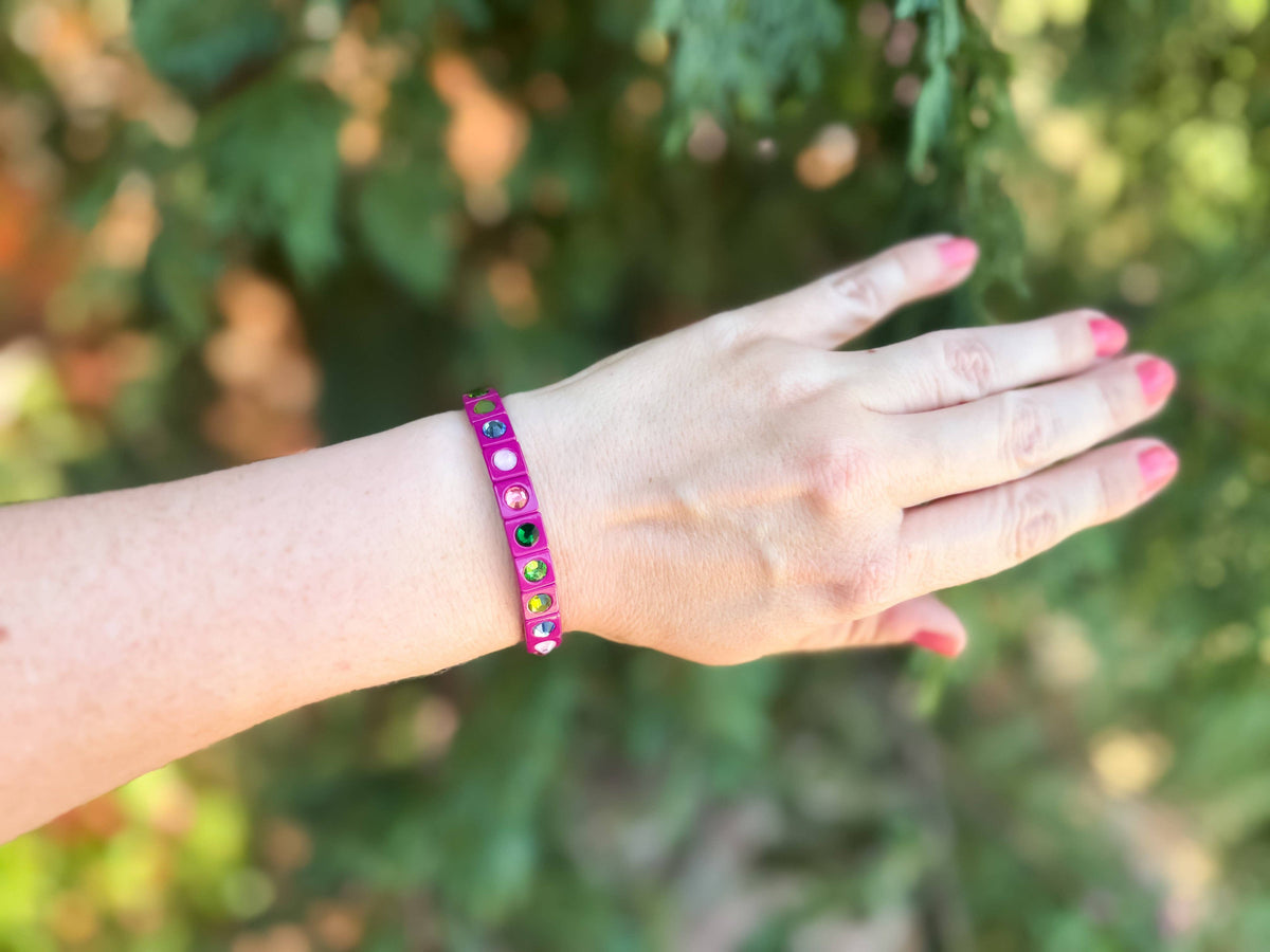 Enamel Stretch Bracelet - Autumn / Fall - Asst Styles