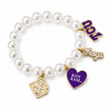 TCU Pearl Charm Bracelet