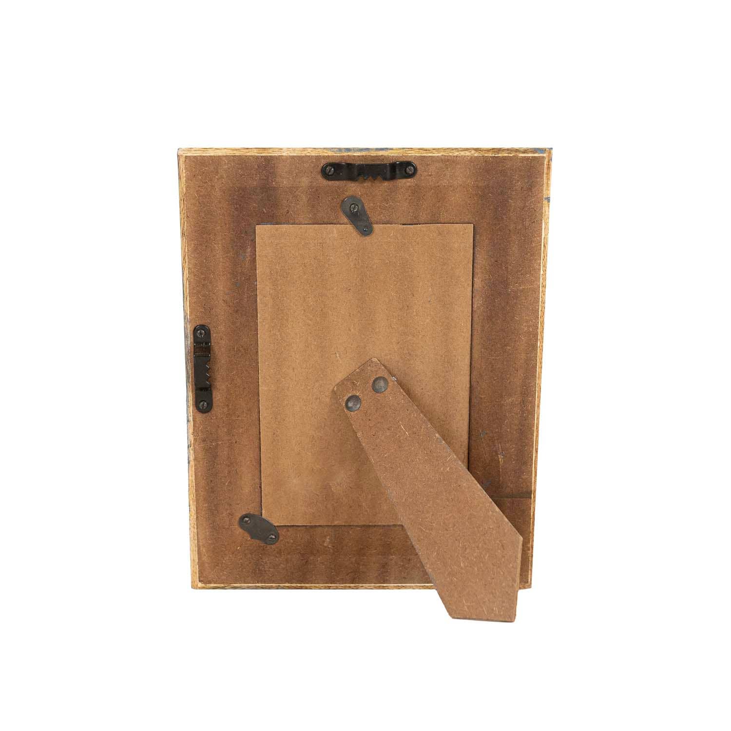 Penelope 4x6 Photo Resin Stamp Picture Frame - Blue and Cream