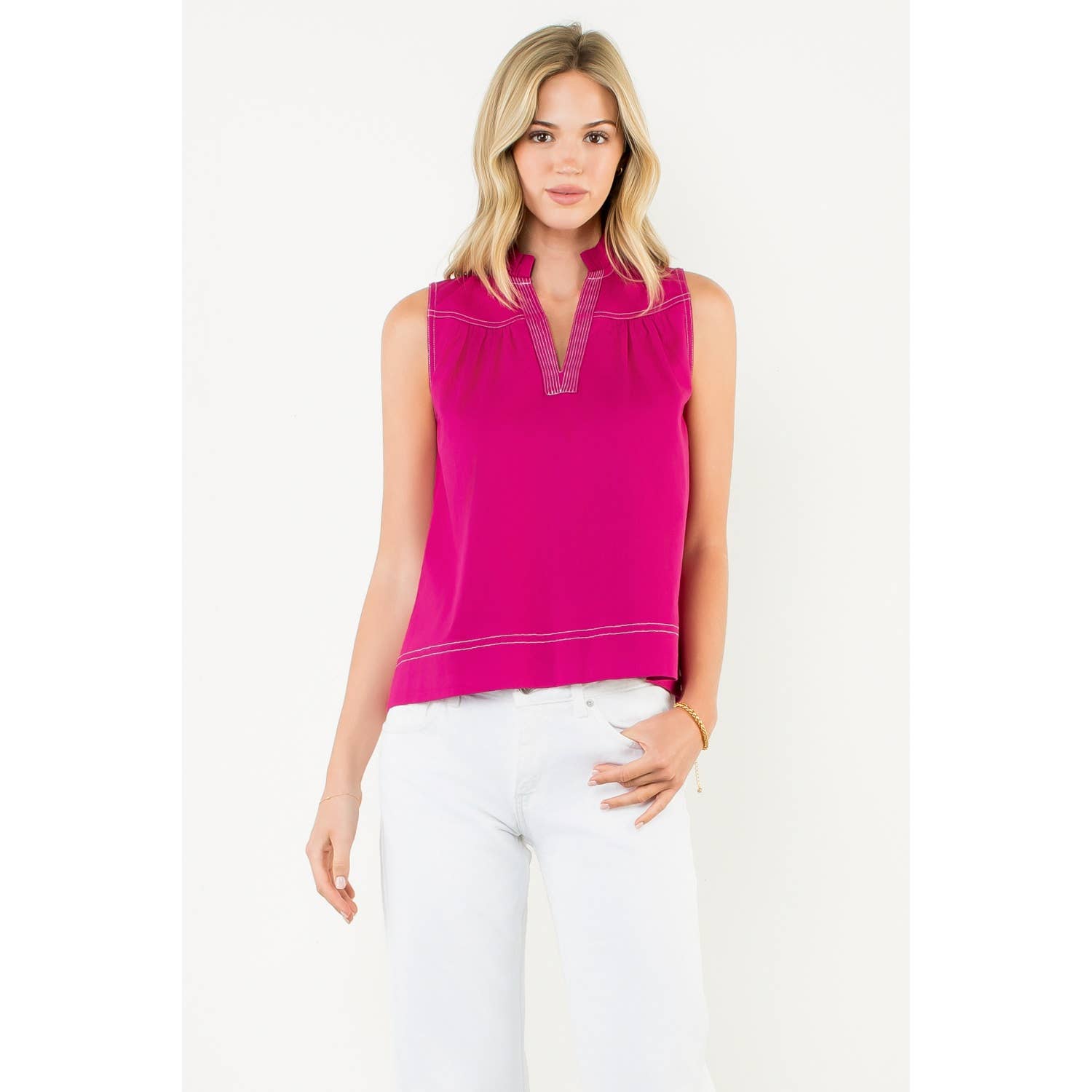 Sleeveless V-Neck Top