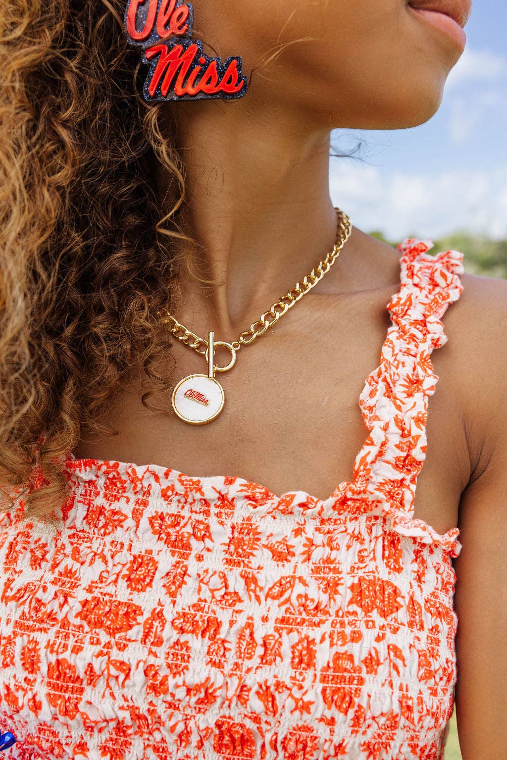 Ole Miss Logo  Necklace