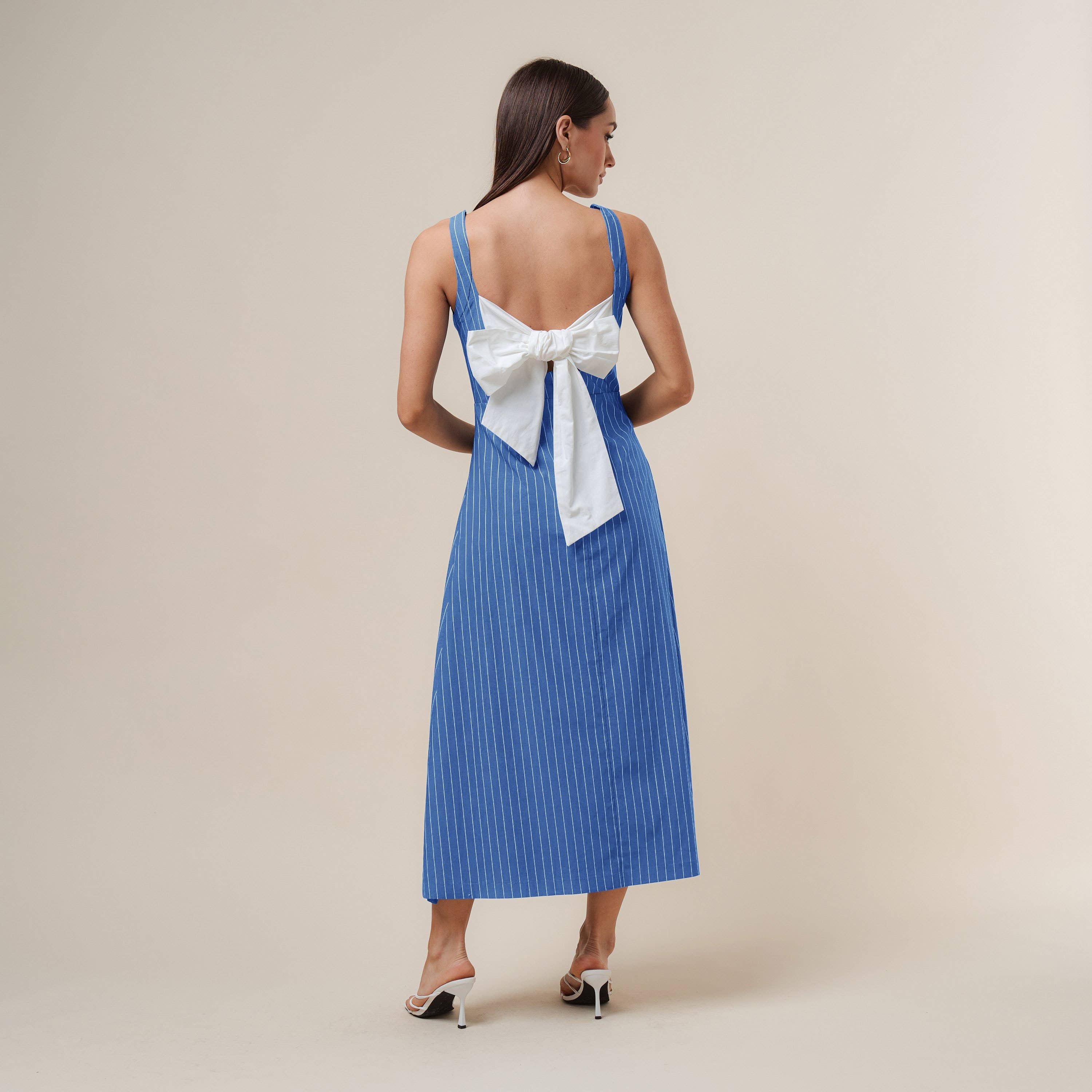 Open bow back maxi dress