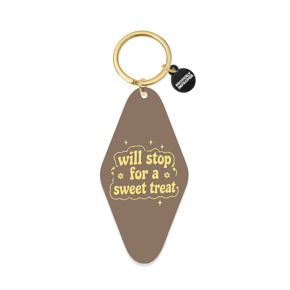 Will Stop For A Sweet Treat Printed Keychain