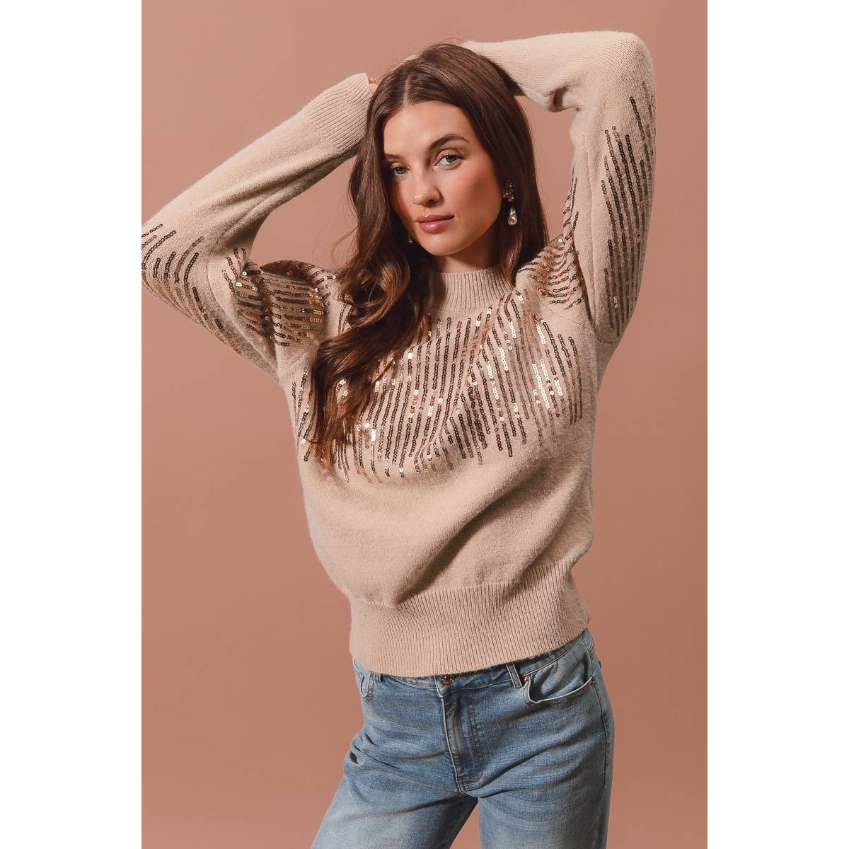 Sequins Embellished Holiday Sweater