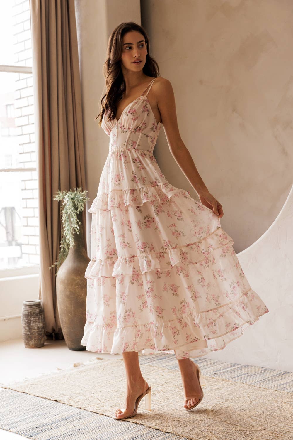 Floral Ruffle Tiered Maxi Dress